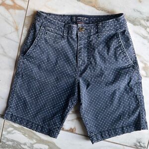 American Eagle Outfitters Classic Active Flex Navy Blue White Polka Dot Shorts